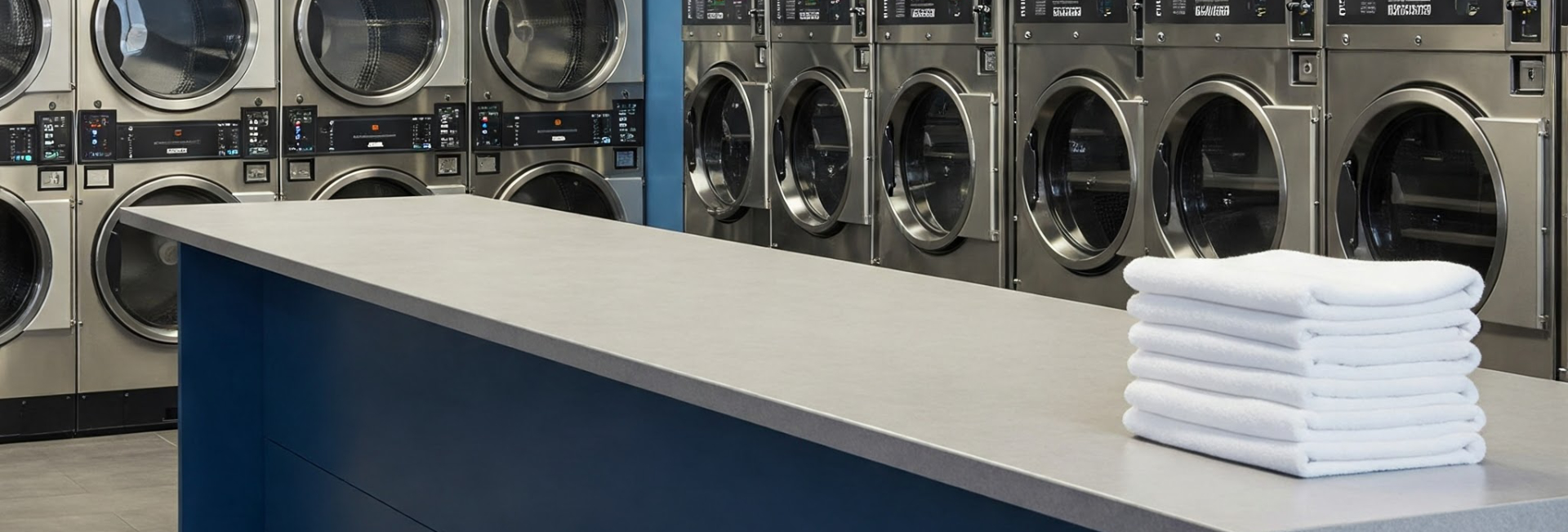 Folding Table With White Towels 1920X650