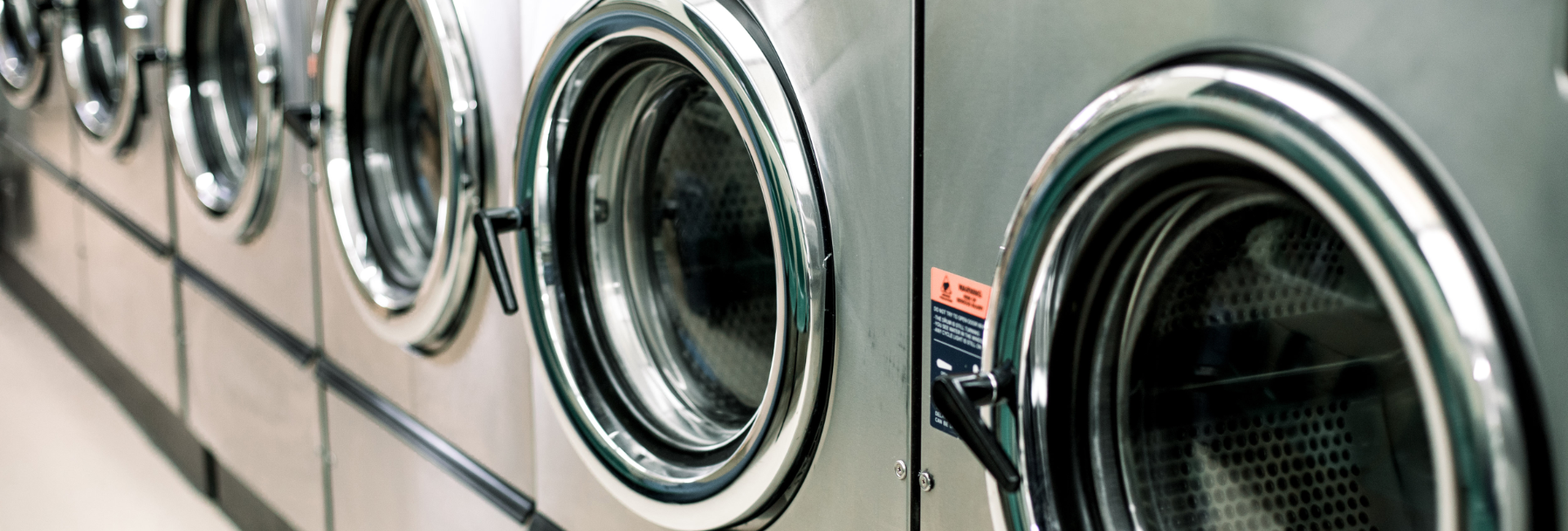 Row Of Washers Closed And Empty